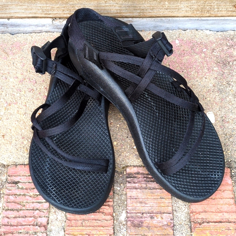 Chaco ZX/1 Dual Strap Cloud Sandal Solid Black Women's 11